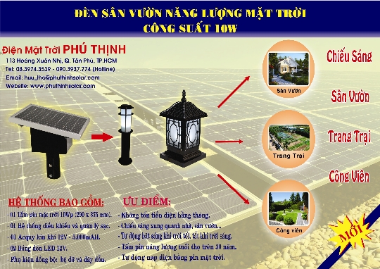 Đèn sân vườn NLMT - Công suất 10W